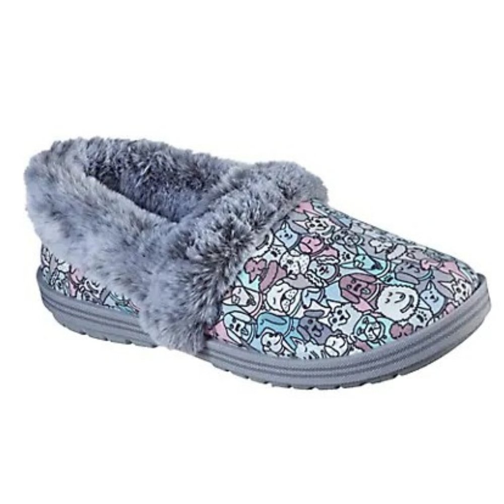 BOBS Faux Fur Slip on Slippers *Grey* (Size 6)